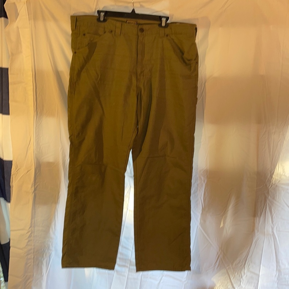 Schmidt fleece lined green carpenter pants size 40 X 32 in good condition